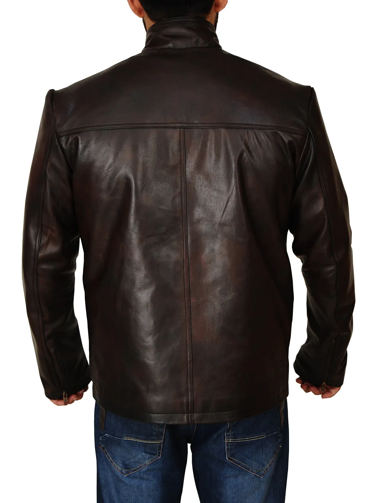 Men Dark Brown Leather Jacket