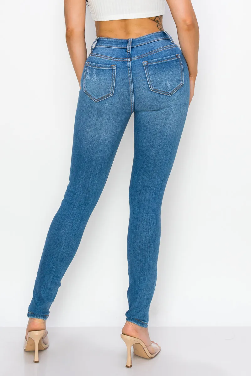 Michelle - Super High Rise Minimal Destroy Premium Skinny