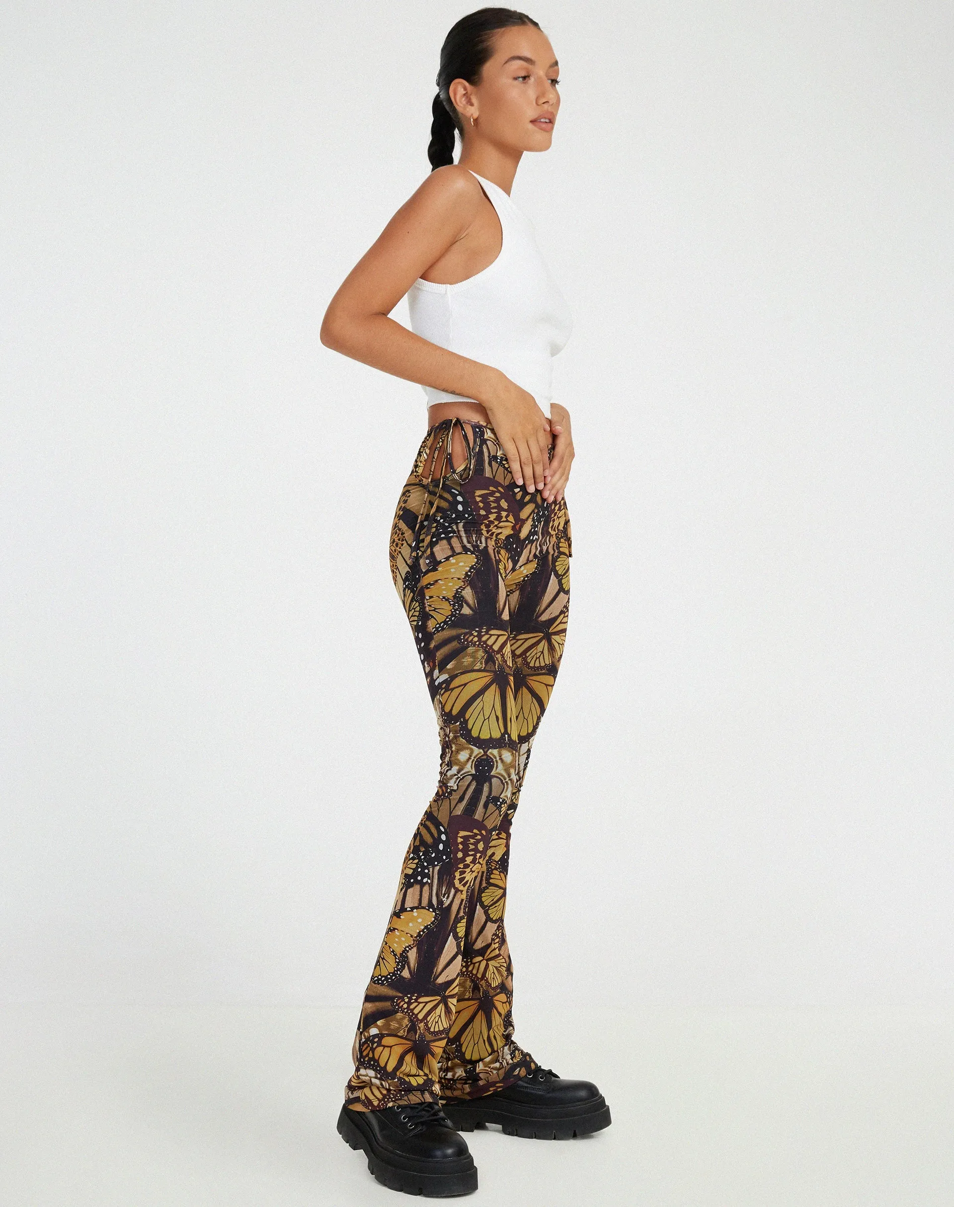 Mileri Flare Trousers in Butterfly Gold