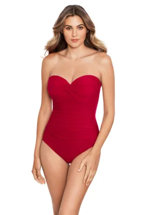 Miraclesuit Rock Solid Madrid Bandeau One Piece 6516657 Grenadine