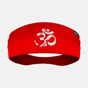 Om Red Double-Side Wide Headband