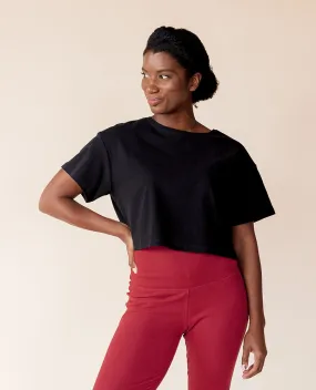 Organic Cotton Short Sleeve Rib Knit Crop Top