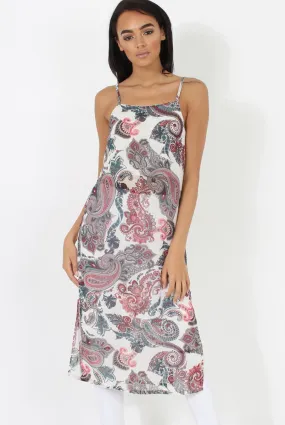 Paisley Print Long Side Slit Top - Sydney