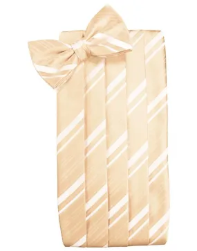 Peach Striped Satin Cummerbund