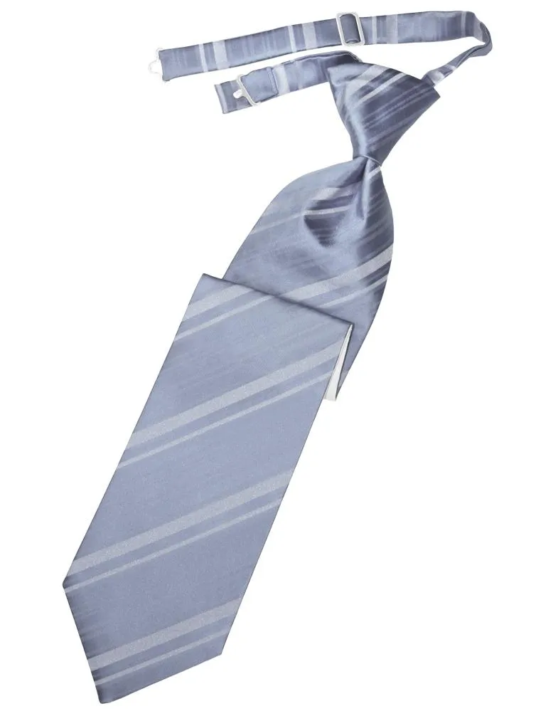 Periwinkle Striped Satin Necktie