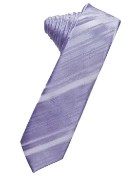 Periwinkle Striped Satin Skinny Necktie