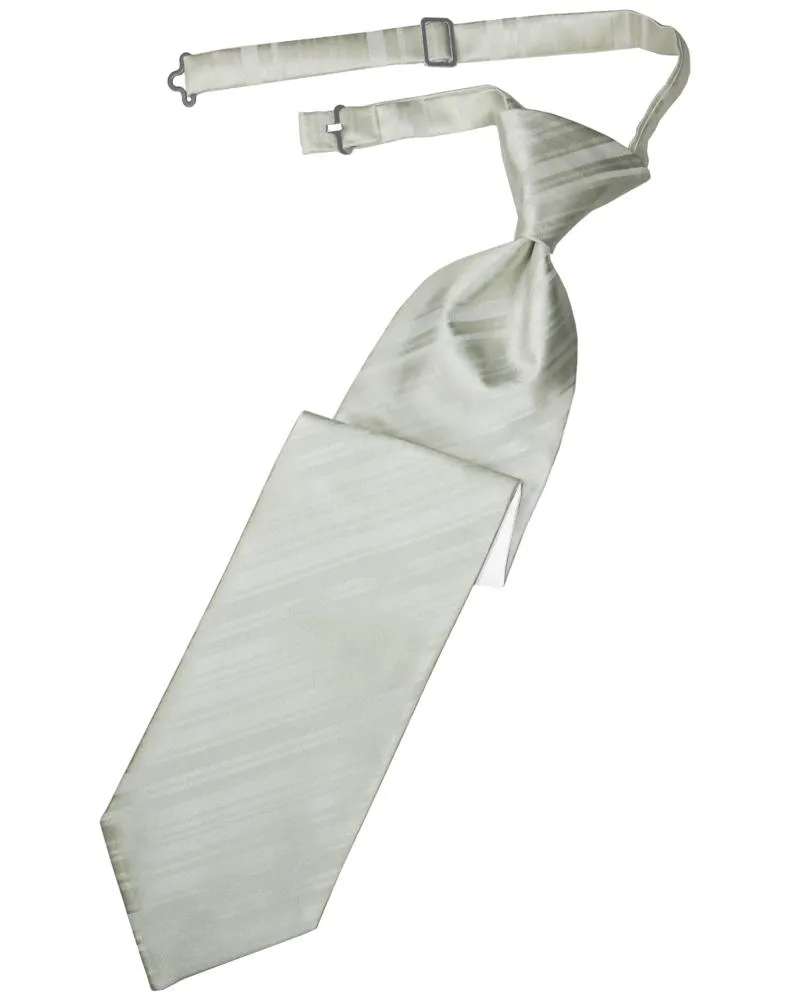 Platinum Striped Satin Kids Necktie