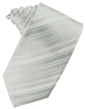 Platinum Striped Silk Necktie