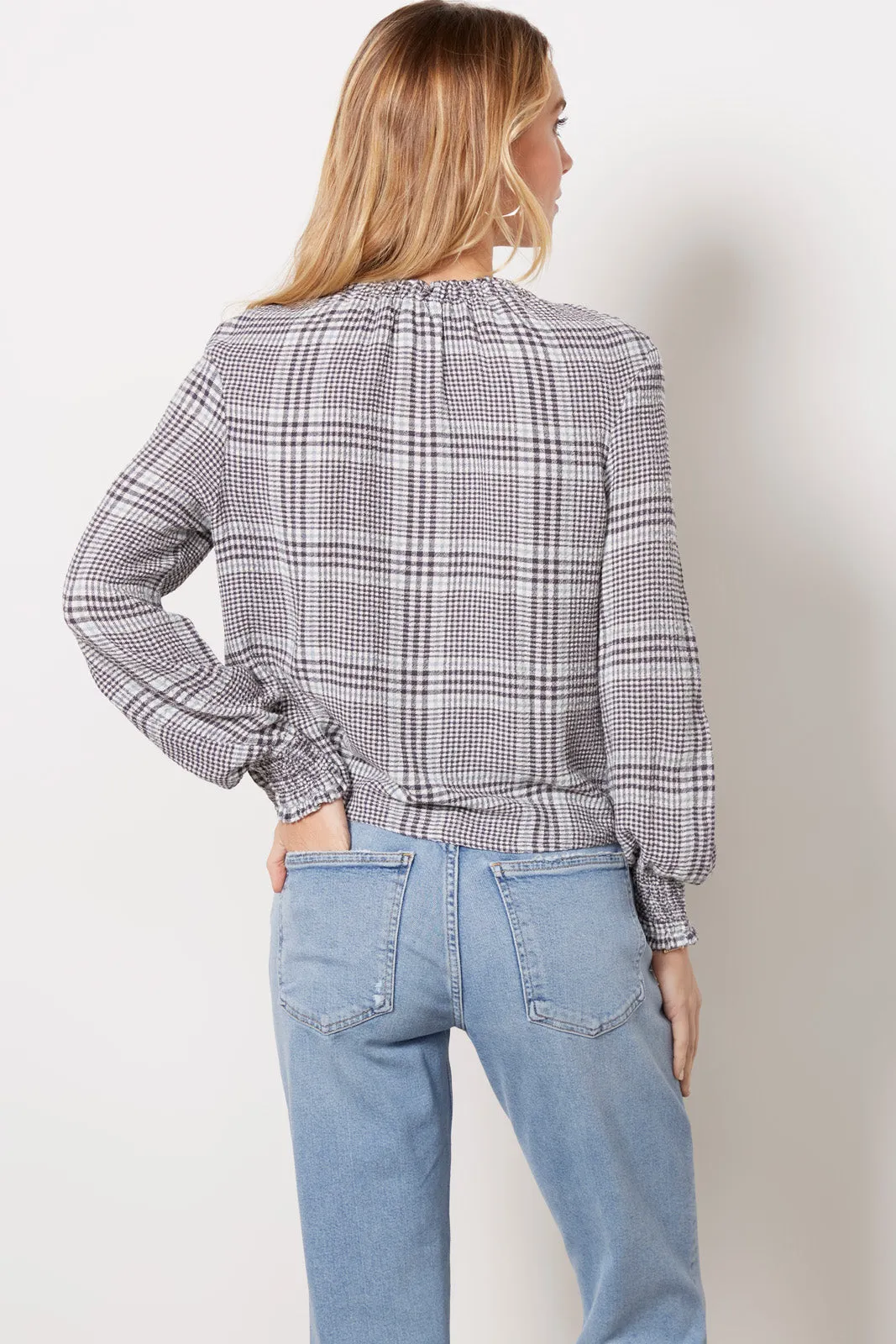 Pucker Plaid Top