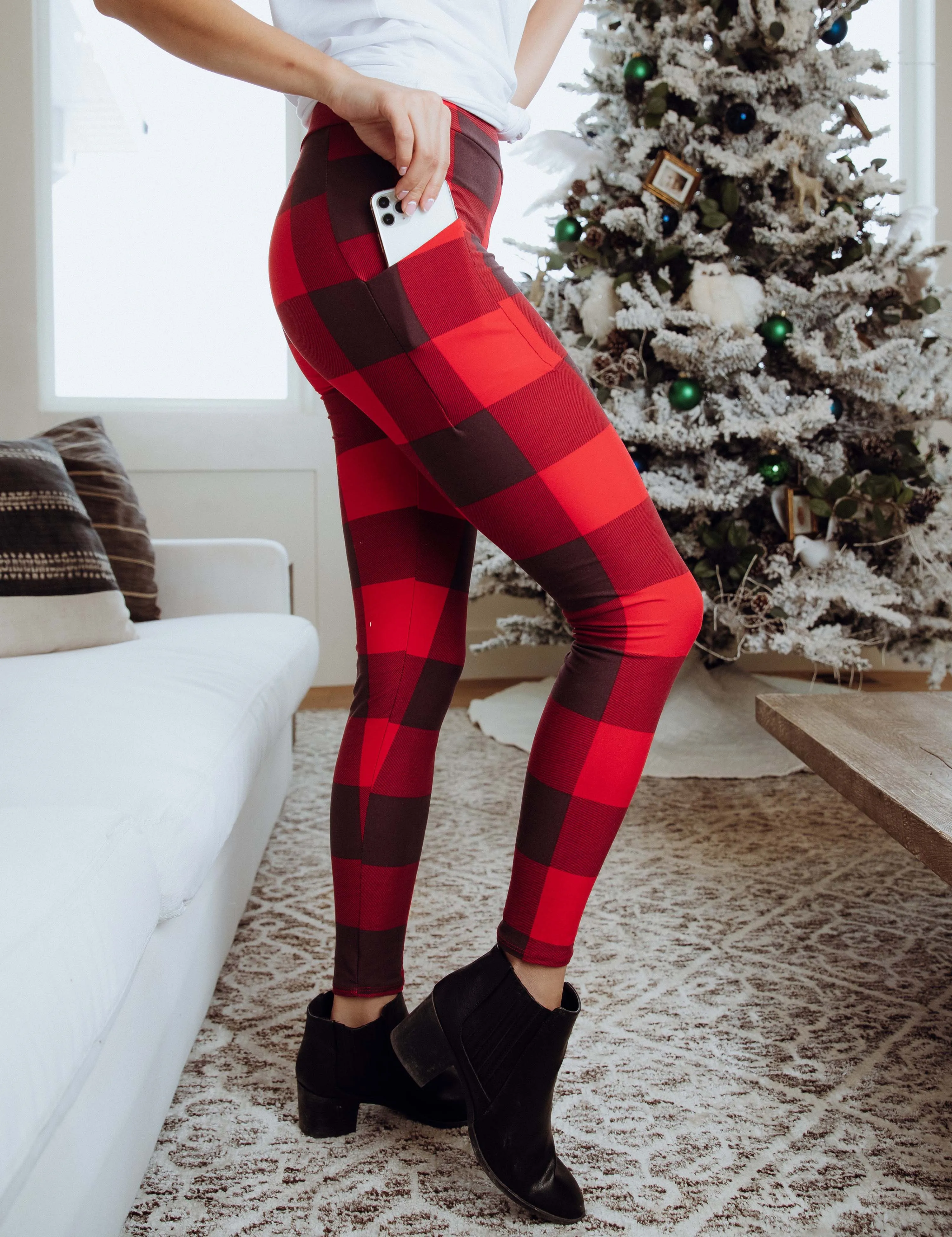 SA Exclusive Red Blockin' Around Pocket Leggings