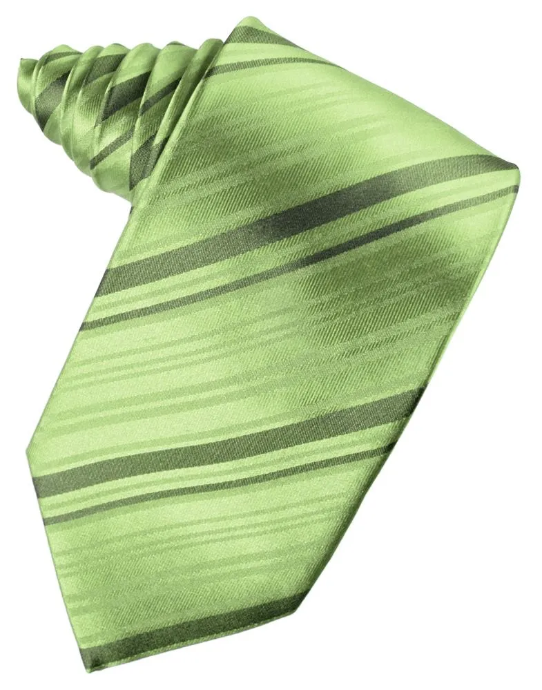 Sage Striped Silk Necktie