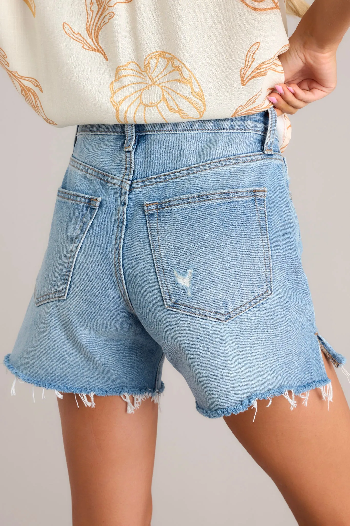 Said In Stride Medium Wash Denim Shorts