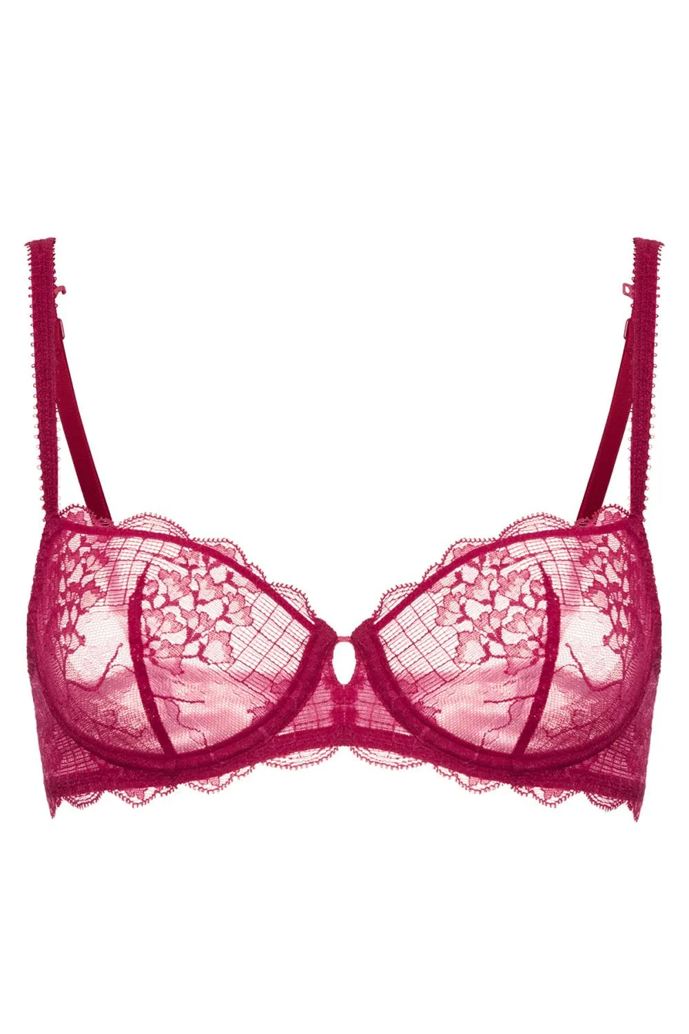 Simone Perele REVE Sheer Demi Bra, Cranberry (12Z330)