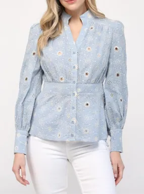 Sky Embroidered Blouse