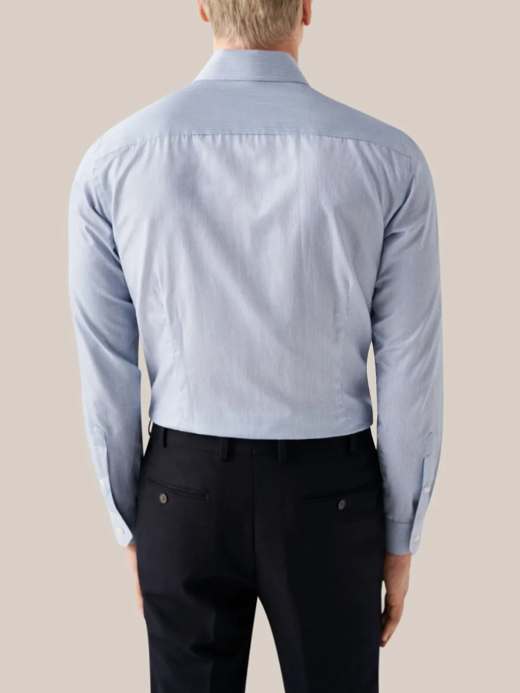 SLIM FINE STRIPED SIGNATURE TWILL SHIRT Bl