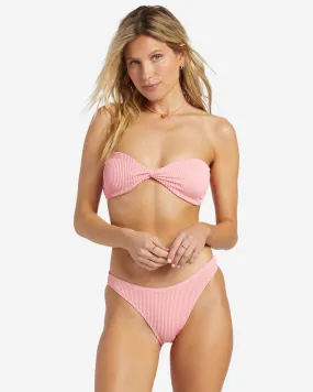 Summer High Twist Bandeau Bikini Top - Flamingo