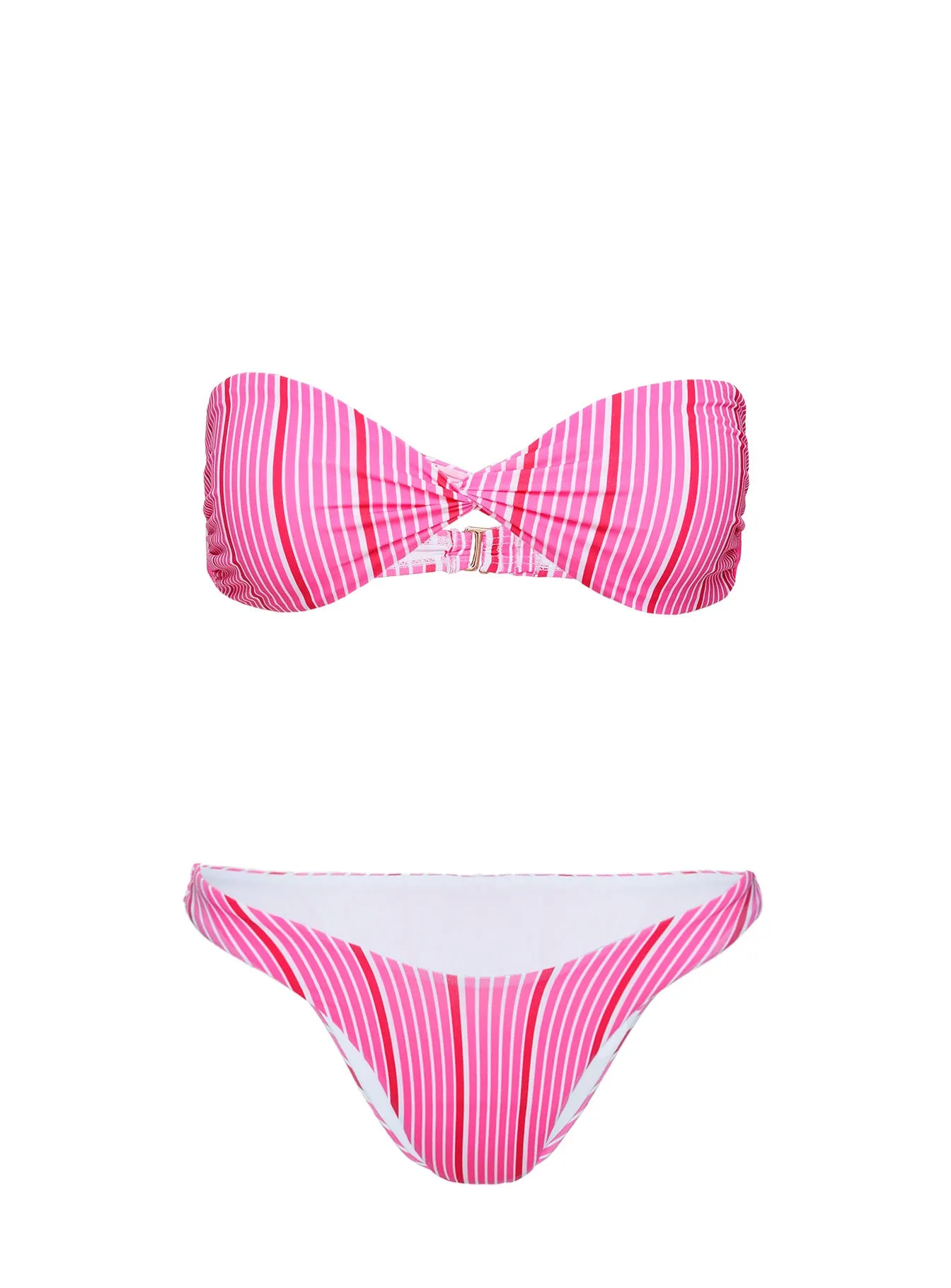 Tamrali Bandeau Bikini Top Pink Stripe