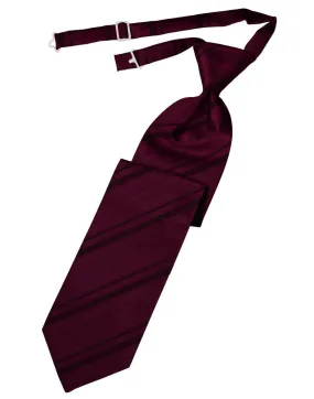 Wine Striped Satin Kids Necktie