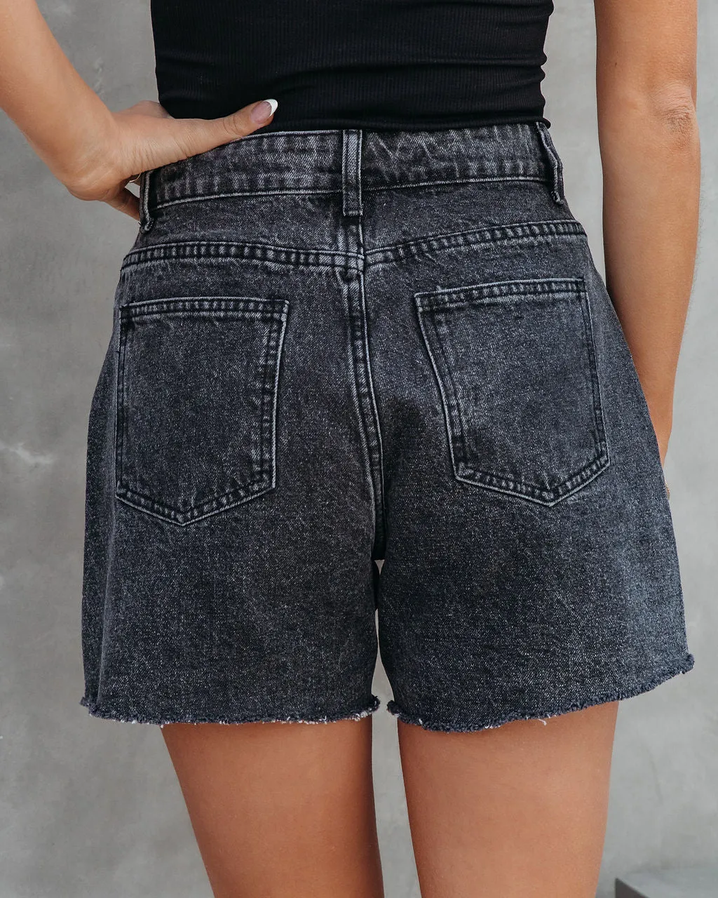 Winston High Waist Frayed Hem Shorts