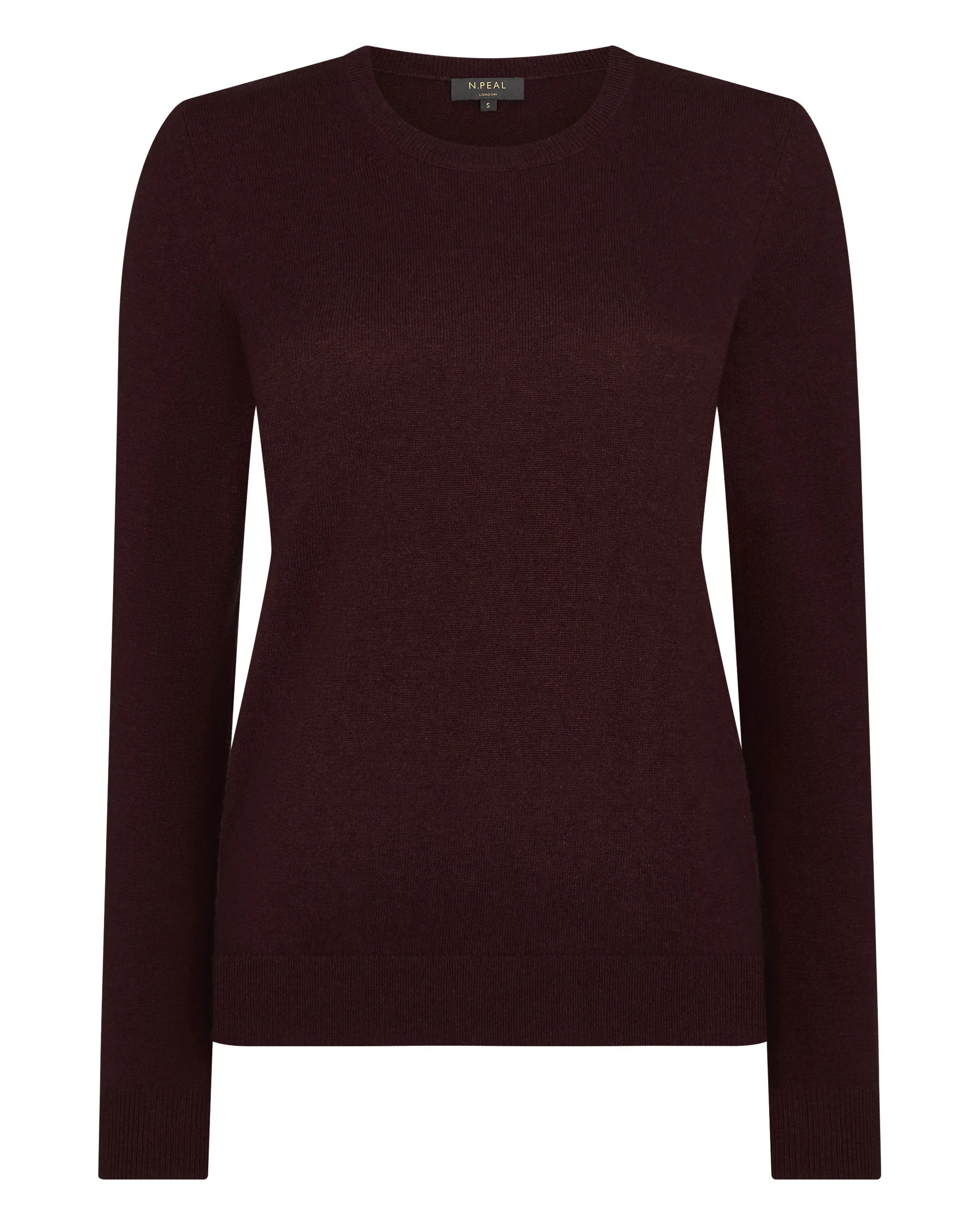 Women's Evie Classic Round Neck Cashmere Sweater Claret Red