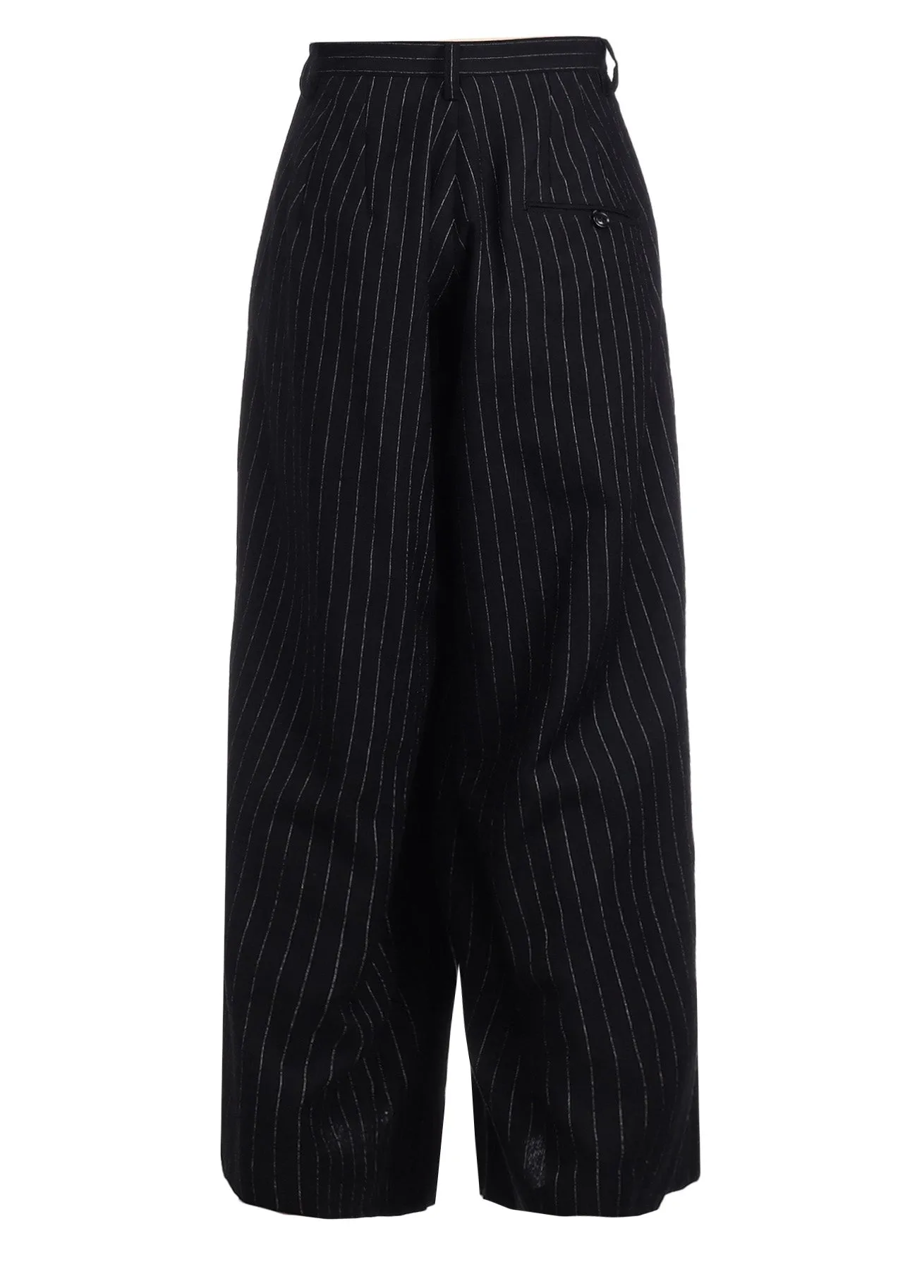 WOOL STRIPE DOUBLE TUCK WIDE PANTS