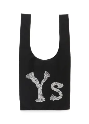 Y's EMBROIDERY TAFFETA PACKABLE TOTE BAG