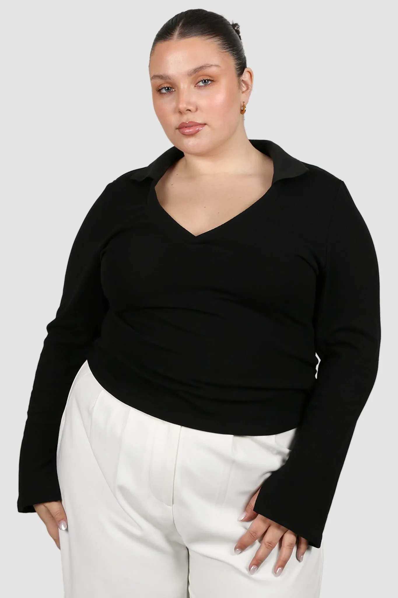 ZITA RIB TOP BLACK